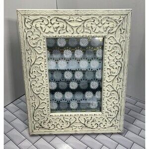 Y2K Shabby Chic Picture Frame 5x7 Farmhouse Wooden White Distressed Finish